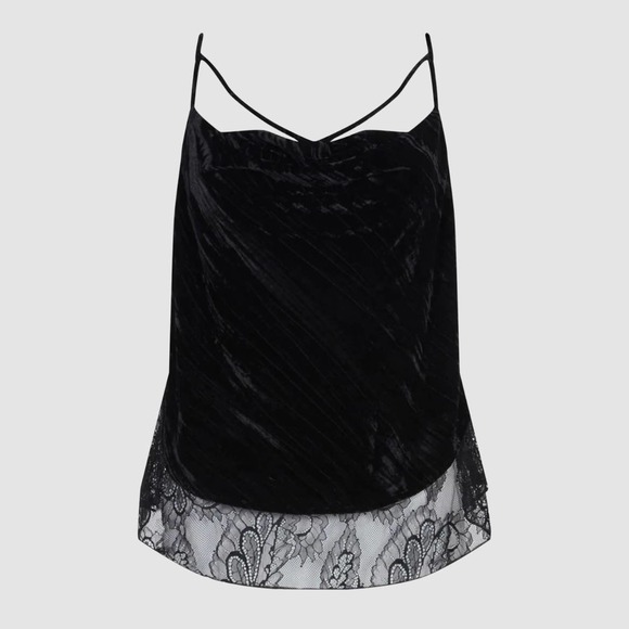 BCBGMaxAzria Nita Velvet Top, Black Beauty, NWT-Size XS - Picture 11 of 14